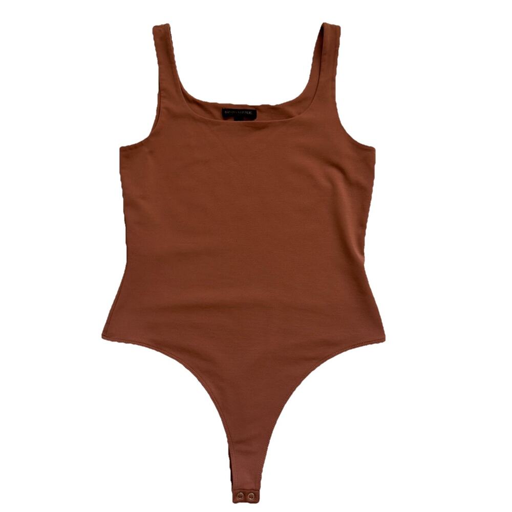 Banana Republic Factory Bodysuit Womens Small Brown Thong Sleeveless Stretch